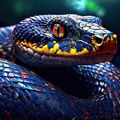 Fototapeta premium the AI Image Generator, anaconda snake is green in color