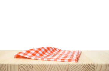 Fabric placemat cloth on wood table top