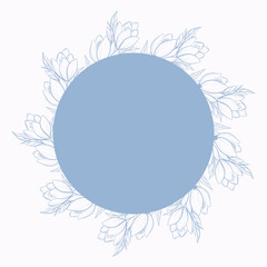 Sweet aesthetic minimalist floral frame wreath vector