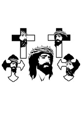 Jesus Christ | Religion | Holy Cross | Savior | Christianity | Jesus in Cross | Jesus of Nazareth | Prophet | Original Illustration | Vector and Clipart | Cutfile and Stencil