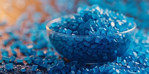 Macro Shot of Plastic Pellets for Petroleum-Based Products. Concept Plastic Pellets, Macro Photography, Petroleum Industry, Industrial Materials, Close-up Shots