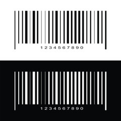Bar code label template isolated on white background. Barcode icon. Visual data representation with product information. Vector graphic illustration in eps 10.