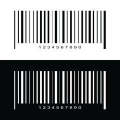 Bar code label template isolated on white background. Barcode icon. Visual data representation with product information. Vector graphic illustration in eps 10.