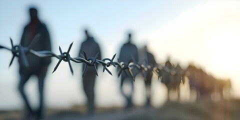 Refugees' Stories of Struggling Through Conflict and Seeking Freedom Amid Power Struggles. Concept Refugee Experiences, Conflict Zones, Seeking Freedom, Power Struggles, Stories of Resilience