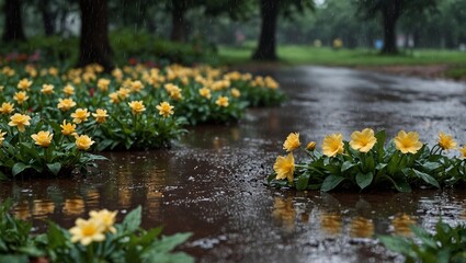 spring flowers in the park