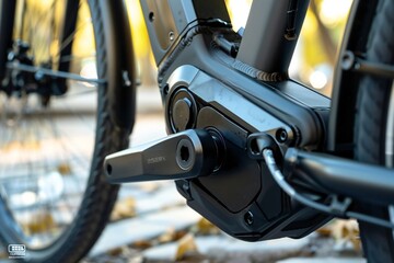 Fototapeta premium Close up of a modern minimalist contemporary electric bike frame Generative Ai