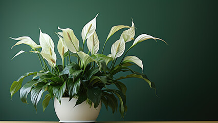 A peace lily(Spathiphyllum spp) with empty background. Created with generative AI