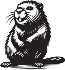 Obraz premium Beaver design silhouette vector art work EPS file, Generator AI