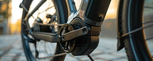 Obraz premium Close up of a modern minimalist contemporary electric bike frame Generative Ai