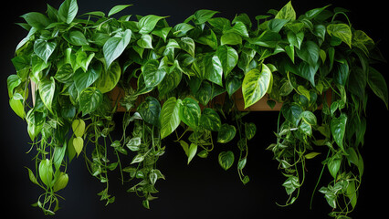 A pothos(Epipremnum aureum) with empty background. Created with generative AI
