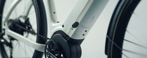 Obraz premium Close up of a modern minimalist contemporary electric bike frame Generative Ai