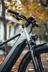Obraz premium Close up of a modern minimalist contemporary electric bike frame Generative Ai