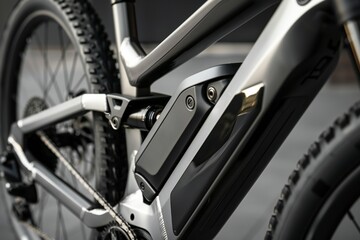 Obraz premium Close up of a modern minimalist contemporary electric bike frame Generative Ai