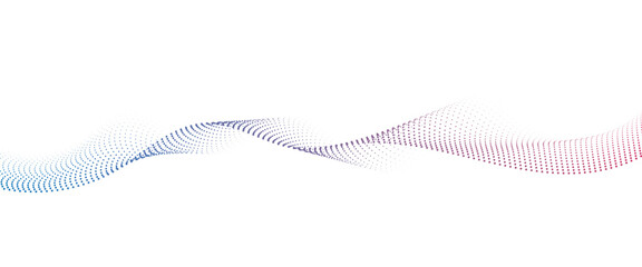 Flowing Dot Wave halftone gradient pattern on transparent background