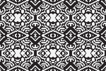 Black and White ethnic geometric seamless pattern. Geometric dark black background. Design for fabric, clothes, decorative paper, wrapping, embroidery, illustration, vector, tribal pattern 