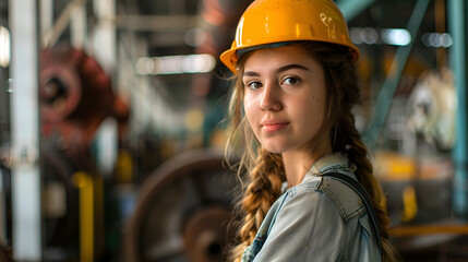 construction Celebrate World Youth Skills Day with construction woman worker in warehouse worker in warehouse