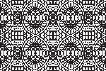 Black and White ethnic geometric seamless pattern. Geometric dark black background. Design for fabric, clothes, decorative paper, wrapping, embroidery, illustration, vector, tribal pattern 