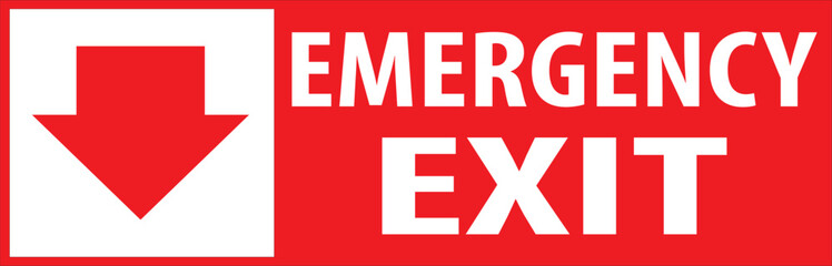 Emergency exit direction sign notice vector.eps
