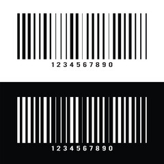 Bar code label template isolated on white background. Barcode icon. Visual data representation with product information. Vector graphic illustration in eps 10.