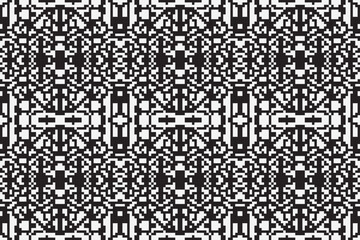 Fototapeta premium Black and White ethnic geometric seamless pattern. Geometric dark black background. Design for fabric, clothes, decorative paper, wrapping, embroidery, illustration, vector, tribal pattern 