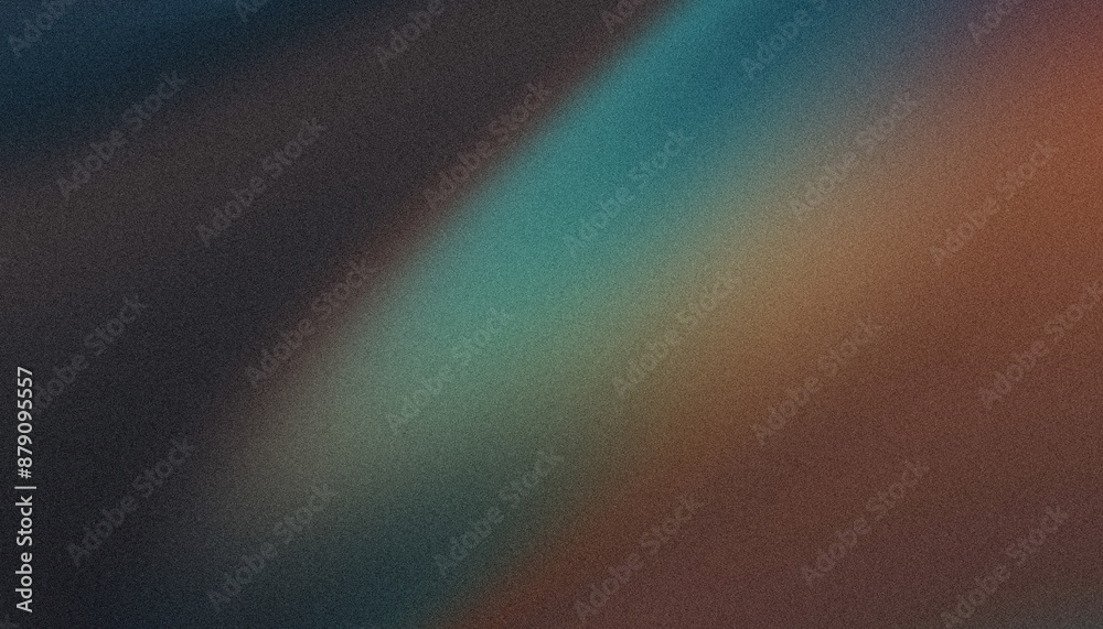 Wall mural abstract blurred grainy texture background with teal and brown gradient