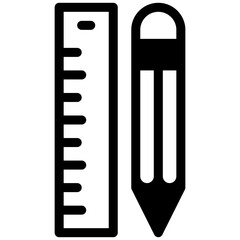 Design, drawing, pencil, ruler, scale Icon