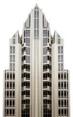 Obraz premium PNG Retro office skyscraper building top architecture city condominium.