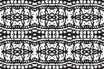 Black and White ethnic geometric seamless pattern. Geometric dark black background. Design for fabric, clothes, decorative paper, wrapping, embroidery, illustration, vector, tribal pattern 