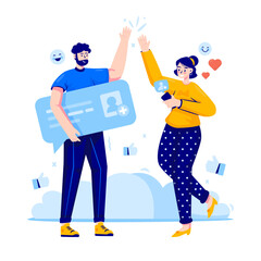 Add new friend concept for social network vector illustration