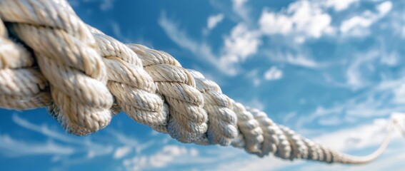 a white rope, symbolizing strength and connectivity