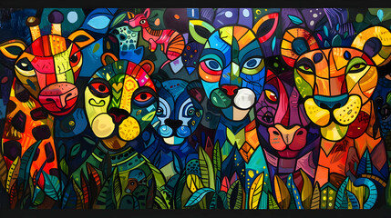 Fototapeta premium Colorful Animal Illustration