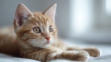 Small Kitten Sitting on Table
