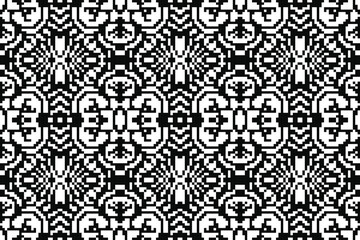 Black and White ethnic geometric seamless pattern. Geometric dark black background. Design for fabric, clothes, decorative paper, wrapping, embroidery, illustration, vector, tribal pattern 