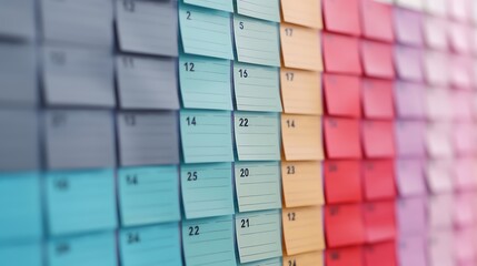 Calendar filled with scheduled events and deadlines, planning, time management