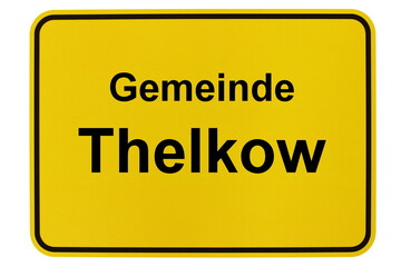 Illustration eines Ortsschildes der Gemeinde Thelkow in Mecklenburg-Vorpommern