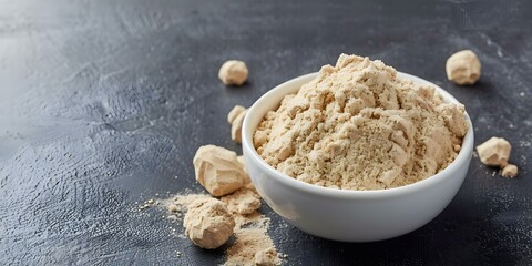 Fototapeta premium Versatile Peruvian Maca Root A Superfood Packed with Nutrients for Cooking or Consumption Raw. Concept Superfood, Peruvian Maca, Nutrients, Cooking, Raw Consumption