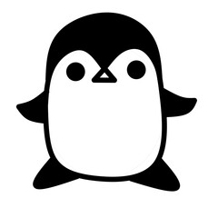 cute penguin black and white 