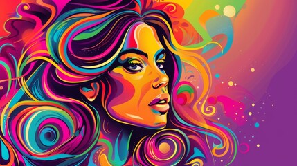 Vibrant and colorful babe girl illustration in abstract design  AI generated illustration