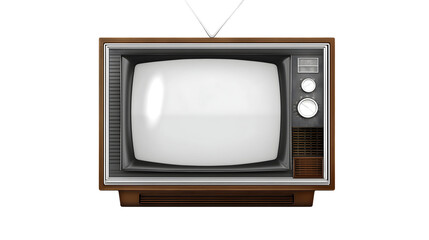 old tv isolated on white background,generative ai