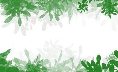 葉っぱのシルエットを用いた背景素材（グリーン）


