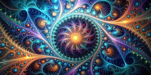 A mesmerizing visual representation of intricate fractal realms, fractal, abstract, geometric, pattern