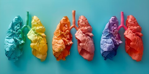 Promoting Lung Health Awareness with a Colorful Banner for various Diseases and Conditions. Concept Lung Health Awareness, Colorful Banner, Diseases, Conditions, Promoting