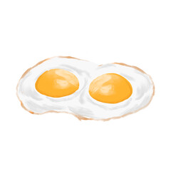double egg yolk sunny side breakfast menu illustration