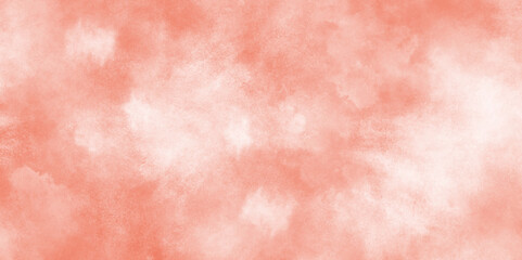 grunge and stained Pink or orange ink and watercolor textures on white paper background, Abstract Pink color light ink effect shades gradient watercolor, Watercolor abstract wet hand drawn  texture.
