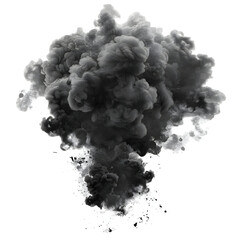 Fototapeta premium fire and smoke on blast white background,generative ai