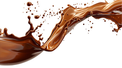 coffee splash isolated on transparent background.generative ai