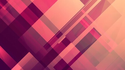 Obraz premium A refined abstract background featuring geometric shapes with gradient transitions. Colors shift from deep magenta to soft peach