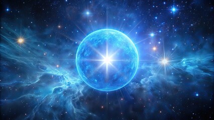 Azure supergiant star shining brightly in the night sky, captivating gaze upon its breathtaking beauty, Azure, splendor