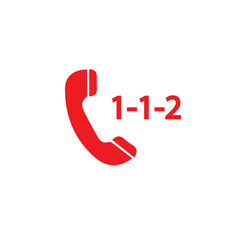 112 emergency call service icon. Vector illustration	
