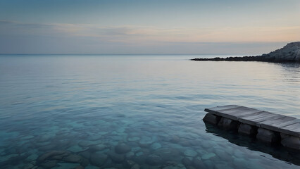 Obraz premium Minimalist landscape of a calm sea